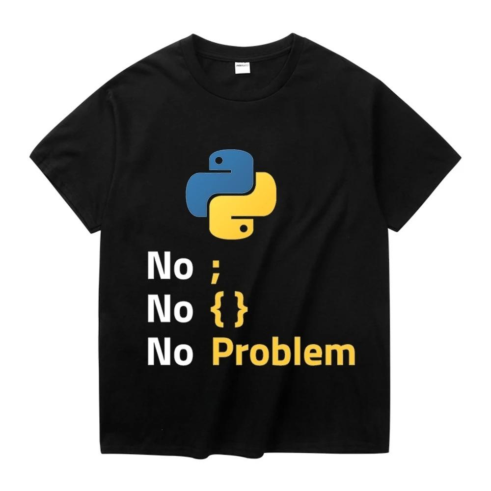 Python Programming Language Tshirt Design A Round Neck Tshirt Suitable for Female Programmers Fashion Summer Streetwear Y2K