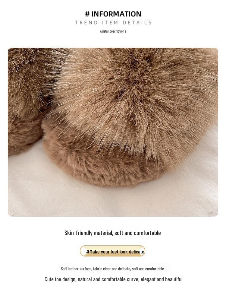 2025 New Furry Women's Fluffy Slippers: High-End, Thick Sole, Outdoor Wear, Perfect for Autumn and Winter