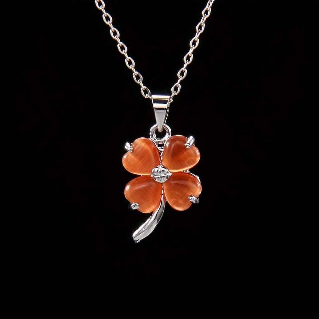 Colier clasic și la modă cu trifoi cu patru foi cu lanț la claviculă, cel mai bun cadou pentru fete