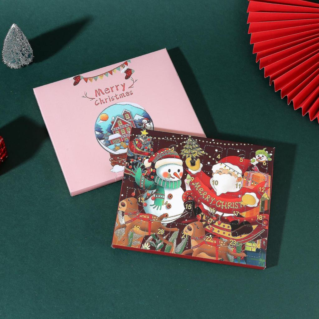 Christmas Jewelry Gift Countdown Calendar Advent Diy Bracelet Blind Box Rose Gold Gift Box