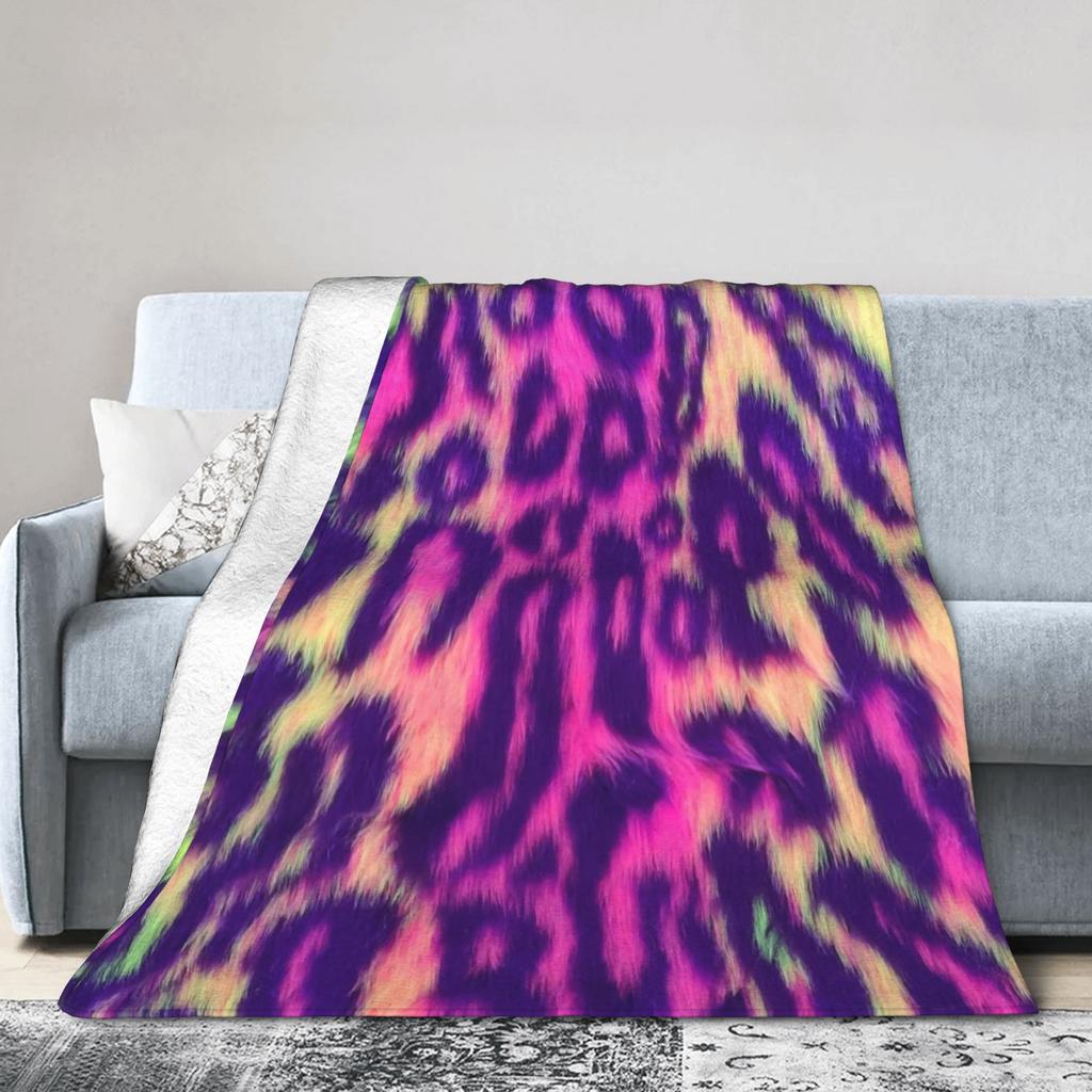 Leopard Texture Blanket Quality Soft  Throw Blanket Autumn Girls Boys Couch Chair Fluffy Bedspread