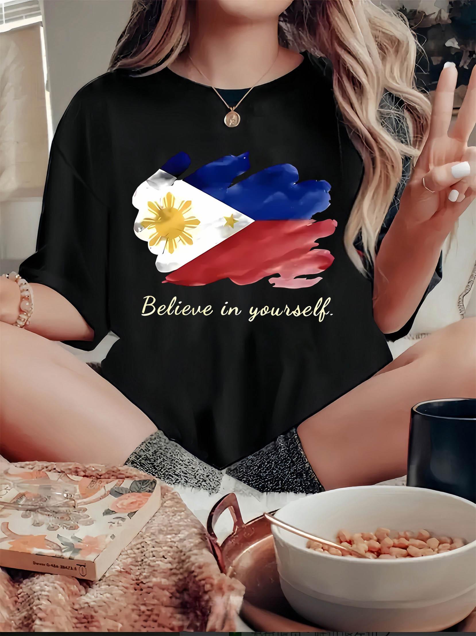 Philippine Flag Brush Believe in Yourself Graphic T-shirt XXXXL