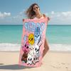 1Pc Adorable Animal Friends Beach Towel Microfiber Beach Towel Thin Absorbent For Beach Swimming Yoga Bath Sports 091742