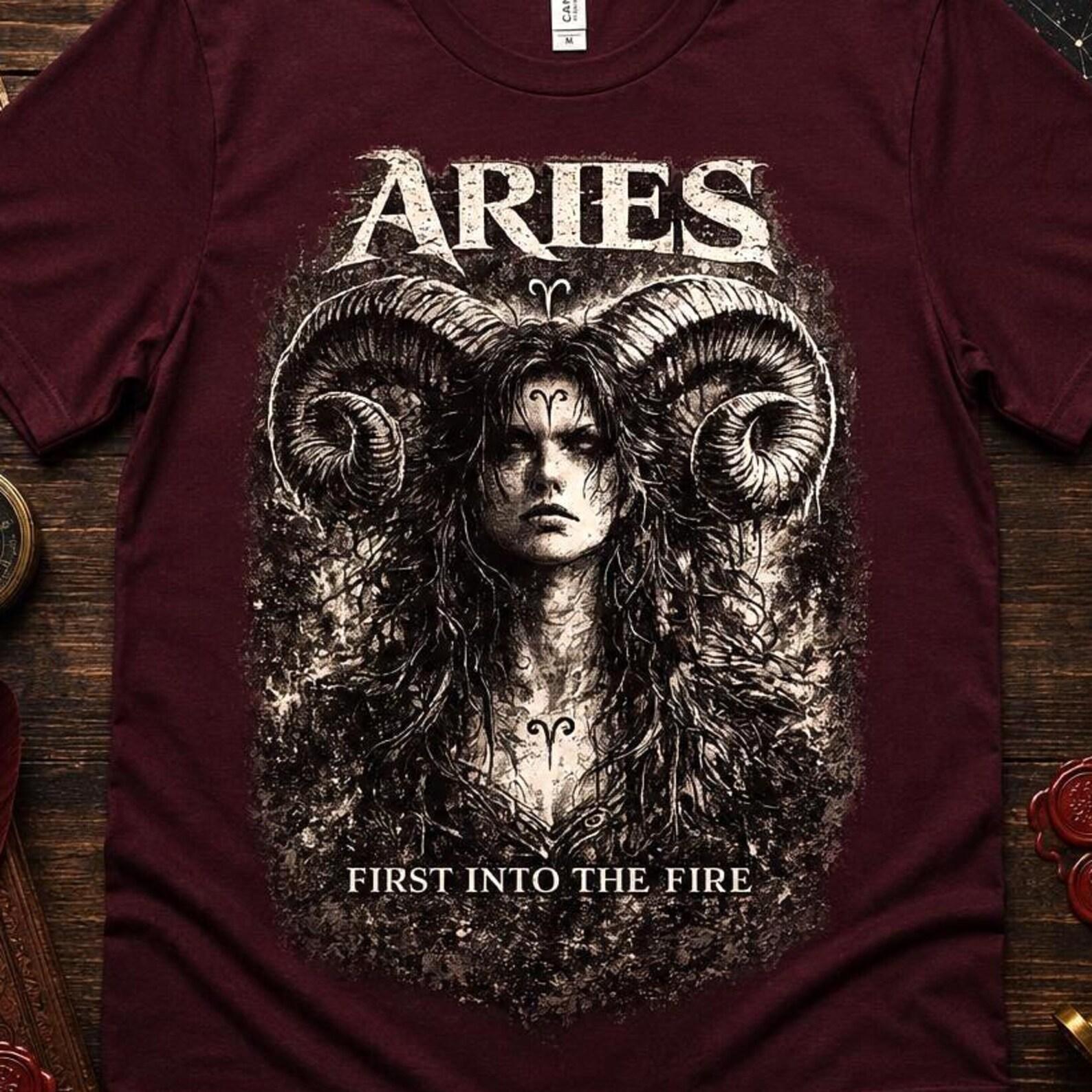 Zodiac Sign Shirt Collection | Gothic Astrology T-Shirt, Celestial Zodiac Apparel, Dark Academia Horoscope Tee, Aries Leo Pisces Aquarius M