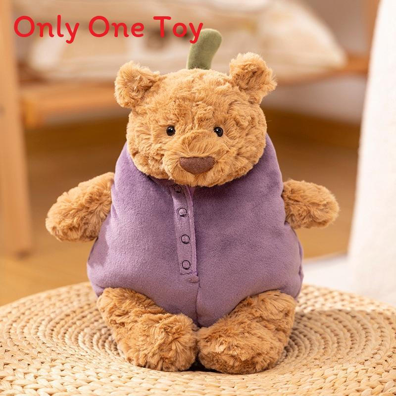Peluche Orso Melanzana con Materiale Corto in Peluche per Regalo e Collezionisti