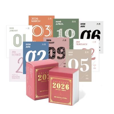 2026 Tearable Desk Calendar 365 Day Daily Calendar Writing Notepads Light Weight Portable For Daily Tasks And Reminders