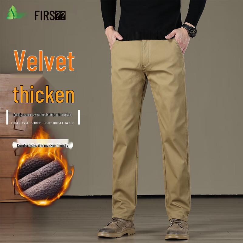 

FIRS Men s Fleece-Lined Cotton Blend Straight-Leg Pants 40