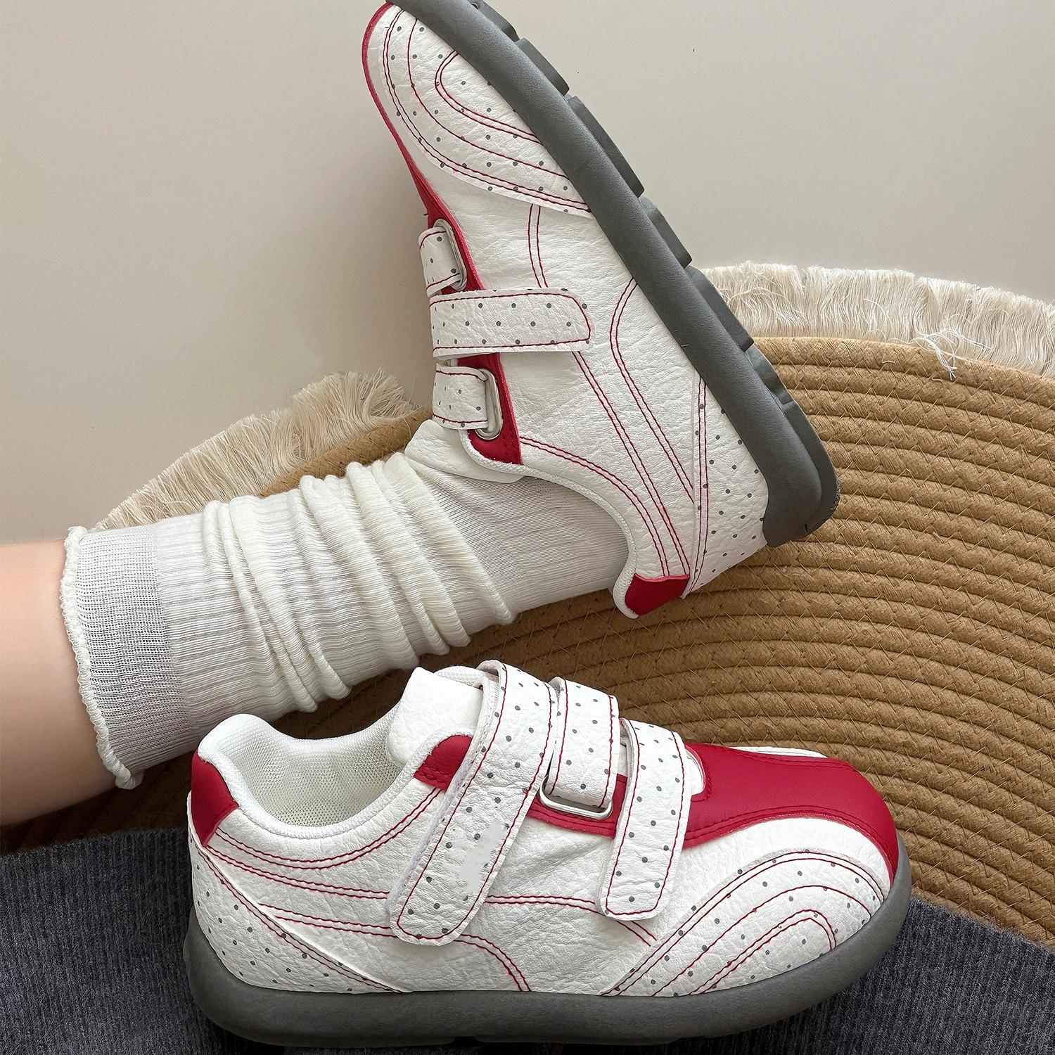 Velcro Shoes - Women s New Style Retro Thick-soled Sport and Casual Single Shoes 35