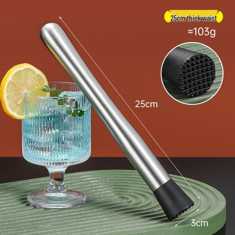 Stainless Steel Ice Crusher & Cocktail Muddler - Plastic Milk Tea & Lemon Hammer Bar Tool