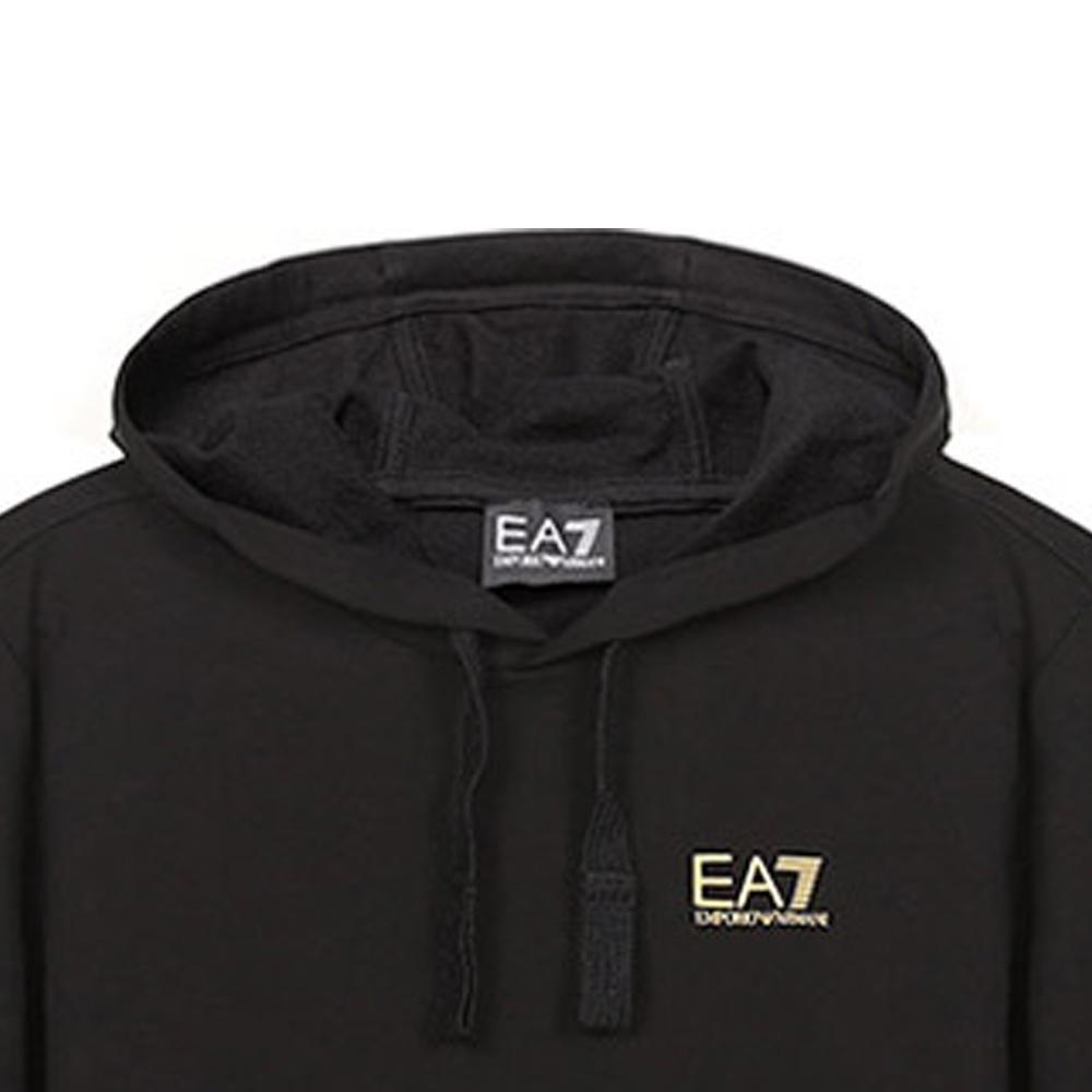 Emporio Armani EA7 Letter Logo Drawstring Long Sleeve Hoodie Men hoodies Black 8NPM04-PJ05Z-0208