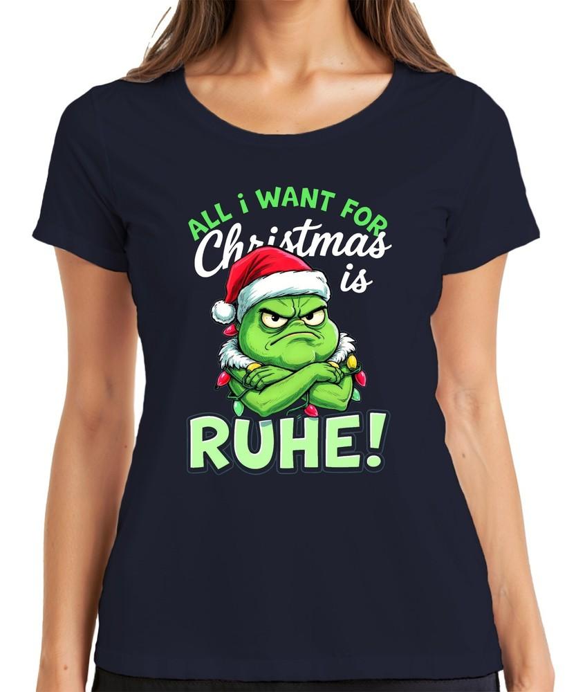 All I Want For Christmas Is Rest Grinch Santa Hat Funny Unisexs Tshirt S