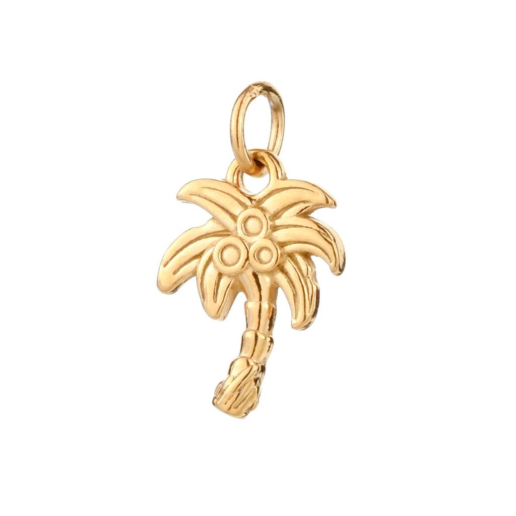 18K Gold Plated Stainless Steel Beach Pendant Charm for DIY Necklace & Bracelet Jewelry