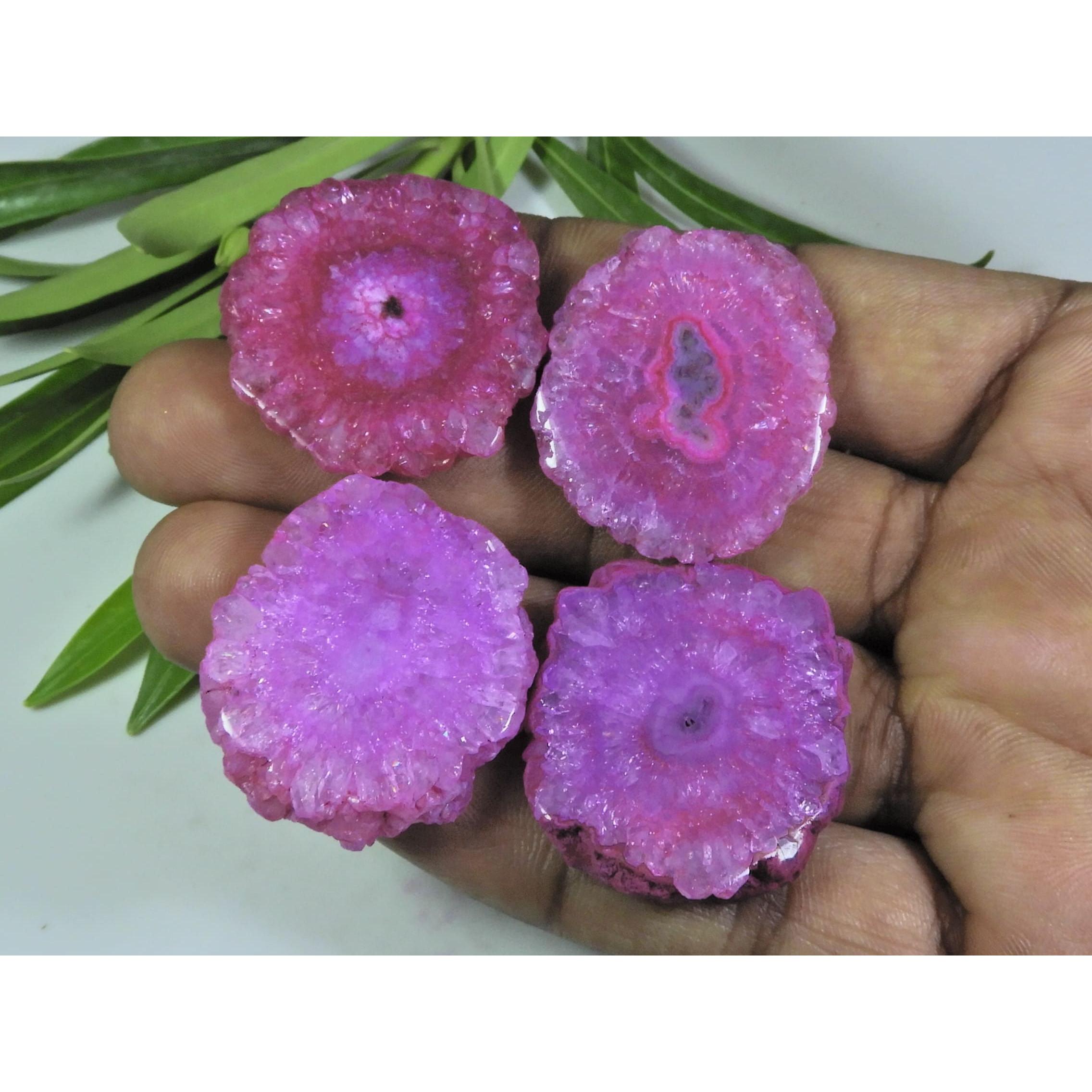 

210Cts. Dyed Solar Durzy Agate 4Pcs Crystal Loose Gemstone Lot 28X33-29X33MM A-210