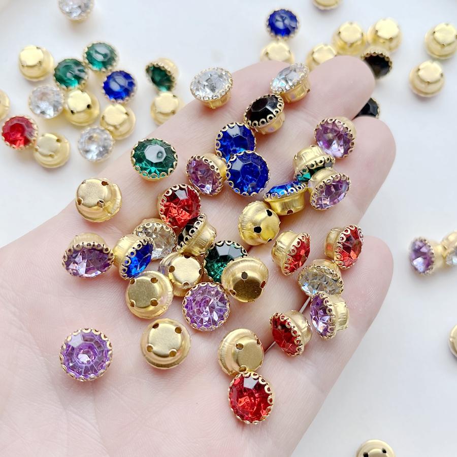 25 kusů náhodných smíšených barev 11mm šicí kamínkové diy šaty zdobené bižuterními doplňky Křišťálové kamínky