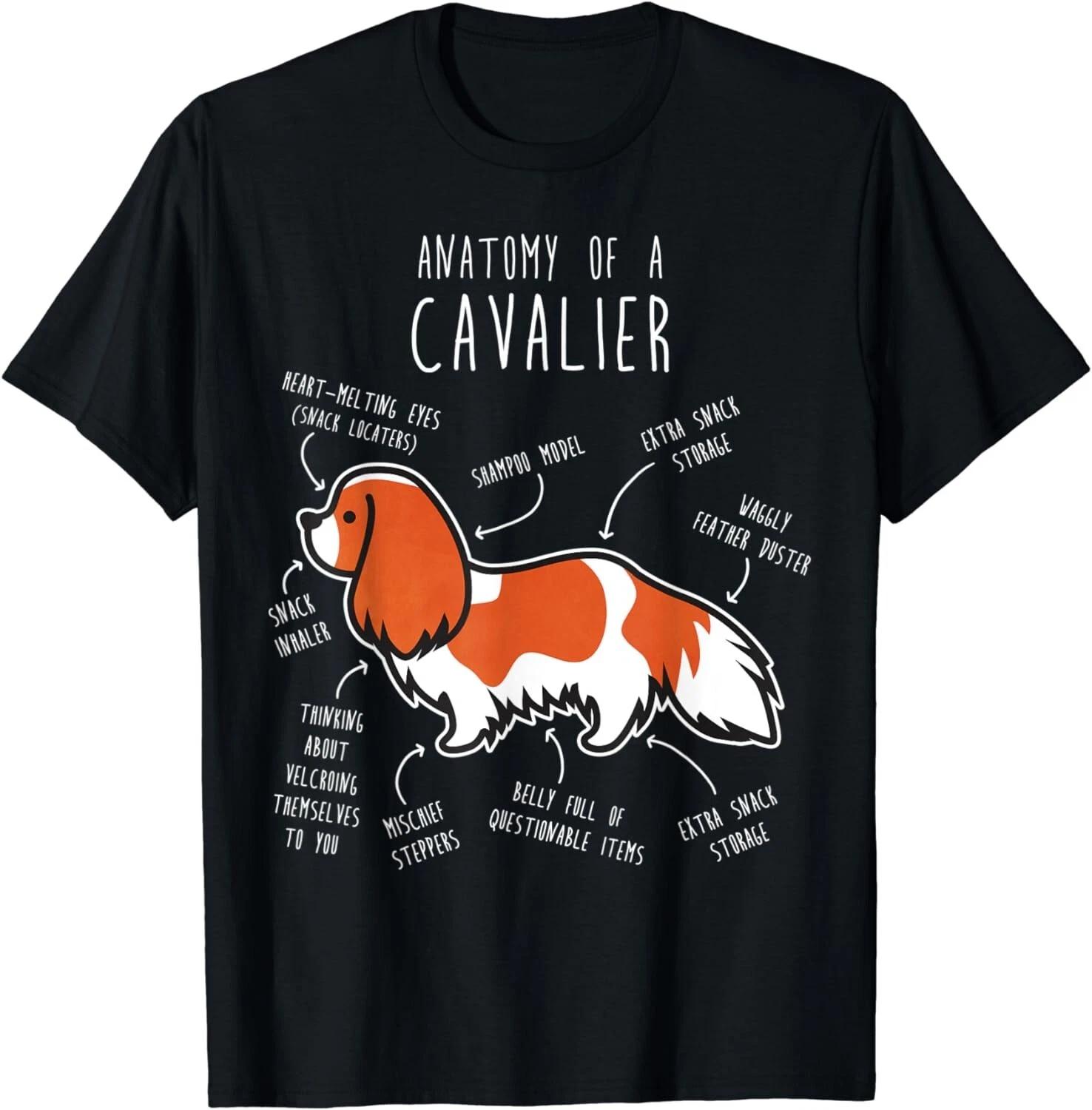 Blenheim Cavalier King Charles Spaniel Dog Mom Funny Anatomy Gift Unisex T-Shirt L