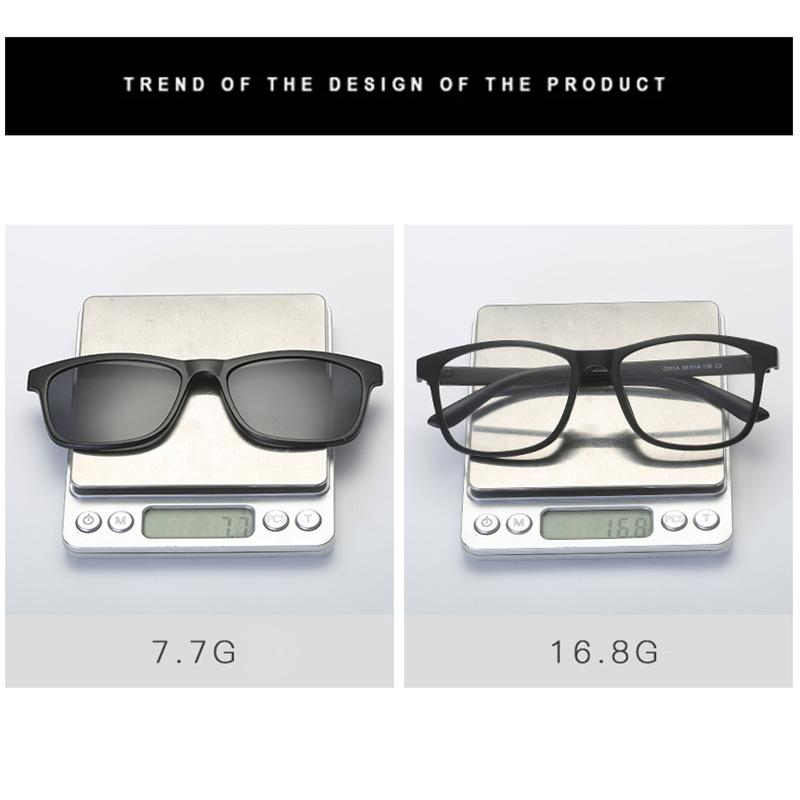 Spectacle Frame With 5 Pieces (Magnetic) Polarized Sunglasses Lens Sports Eyewear Glasses