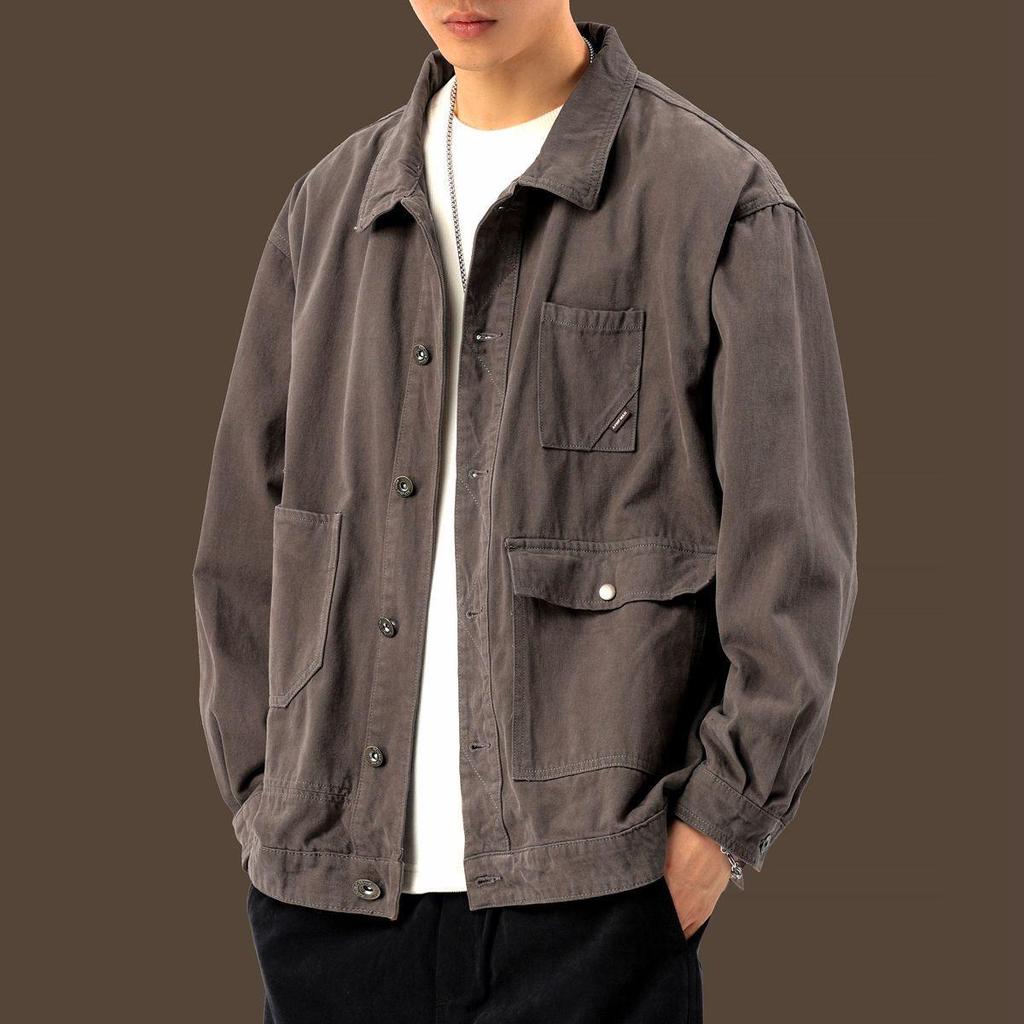 Men's Camouflage Denim Flight Jacket - Loose Korean Style for Spring & Autumn Casual Wear