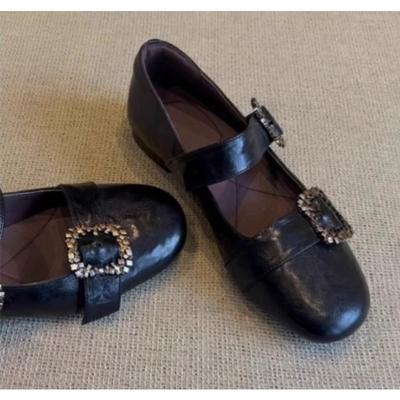 Neuer Stil Luxus Damen Flats Flacher Mund Herbst Spitzschuh Slipper Ballerinas Herbst Leopard Retro Kleiderschuhe Zapatos De Mujer