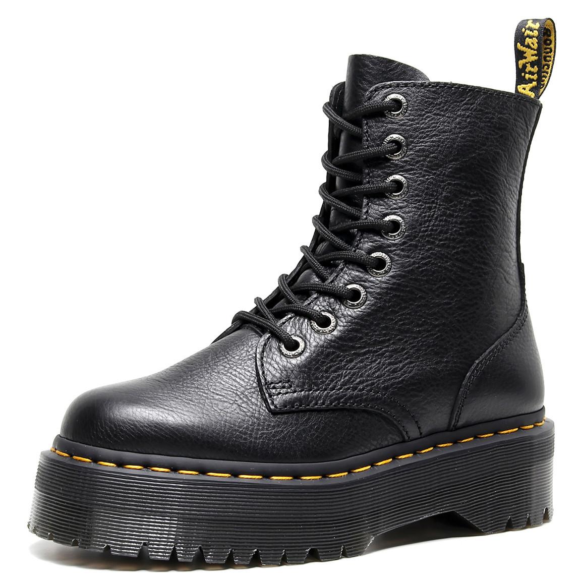 Bodenloch Martin Boots Damen Seitenreißverschluss Litschi-Muster Kurzstiefel Echtes Leder Große Größe High-Top Lederstiefel 37 schwarz