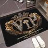 VIP Gold Crown Diamonds Floor Mat - Creative Luxury Style Area Rug - Indoor Home Decor Bedroom Living Room Entryway Carpet Rug