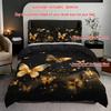 3-teiliges Luxus-Bettwäscheset mit goldenen Schmetterlingen, Elegantes Schmetterlings-Bettwäsche-Steppset, Modernes Bett-Steppset mit Schmetterlingsmotiv