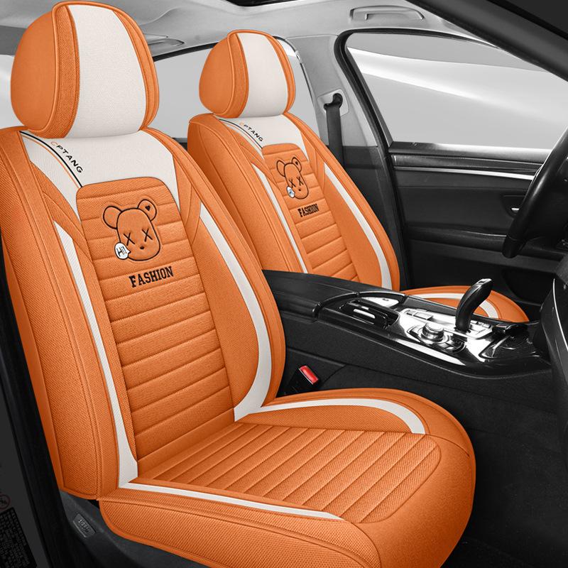 5-Sitzer Autositzbezüge - Hergestellt aus strapazierfähigem, abwischbarem Material, in mehreren Farben erhältlich, präzises Zuschnittdesign, verdickte Polsterung, Rundumschutz