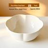 Mai Ji Petal Dessert Bowl, Pure White Ceramic for Porridge, Tea, Breakfast, or Sweet Soup.