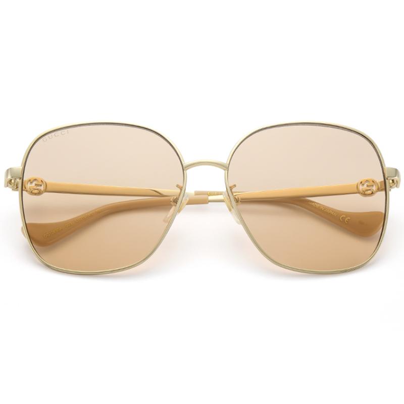 GUCCI Pink Lenses Metal Chain Clause Frames Delicate Women's Sunglasses