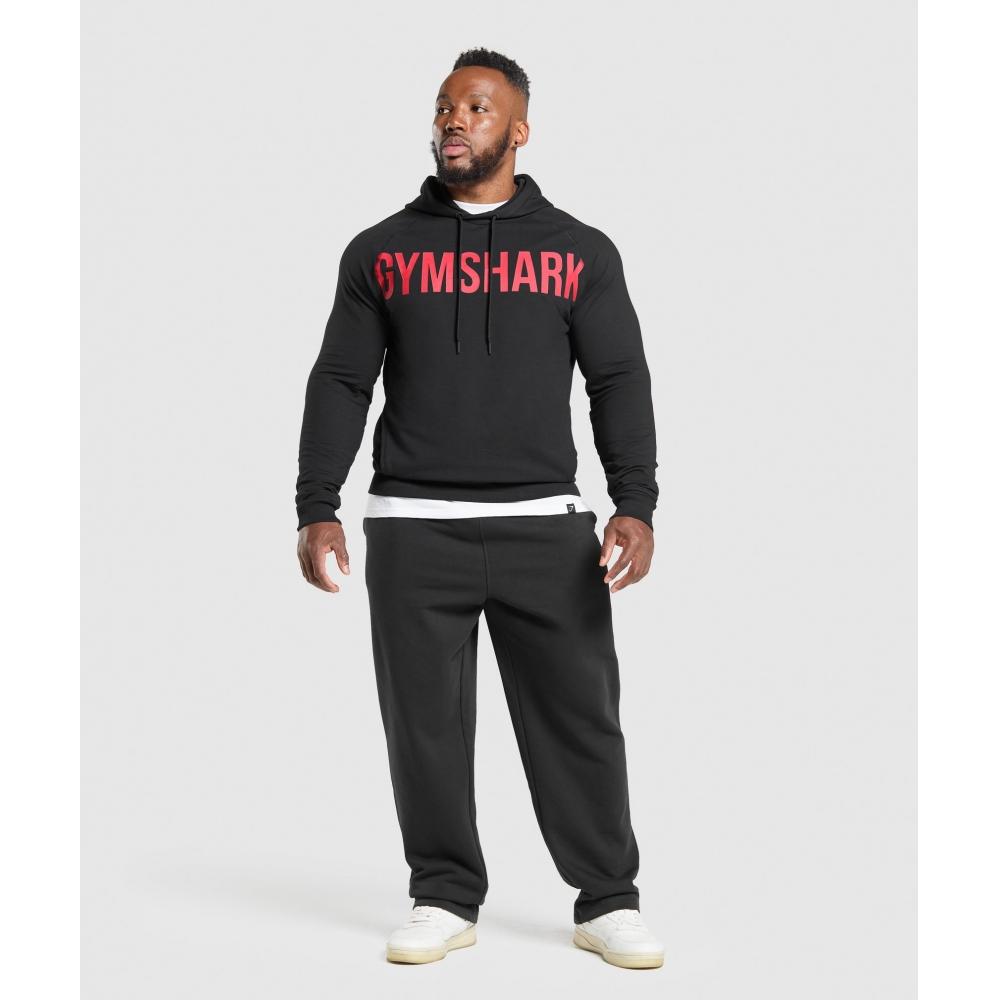 Gymshark Prime Hoodie Black Vivid Red A2b3o Rbwn