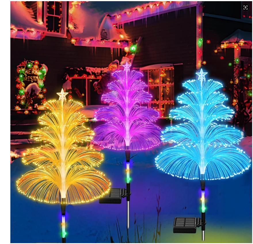 Solar Jellyfish Light Decoration Outdoor Waterproof 3/5 Layer Optical Fiber for Pathway Outside Pathway Lawn Patio Outside Decor