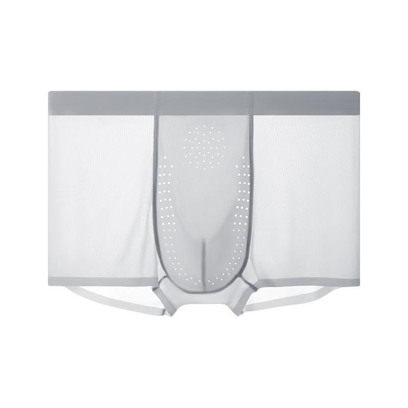 Large Size Men's Summer Silk Anti Bacterial Crotch Breathable Flat Front Underwear