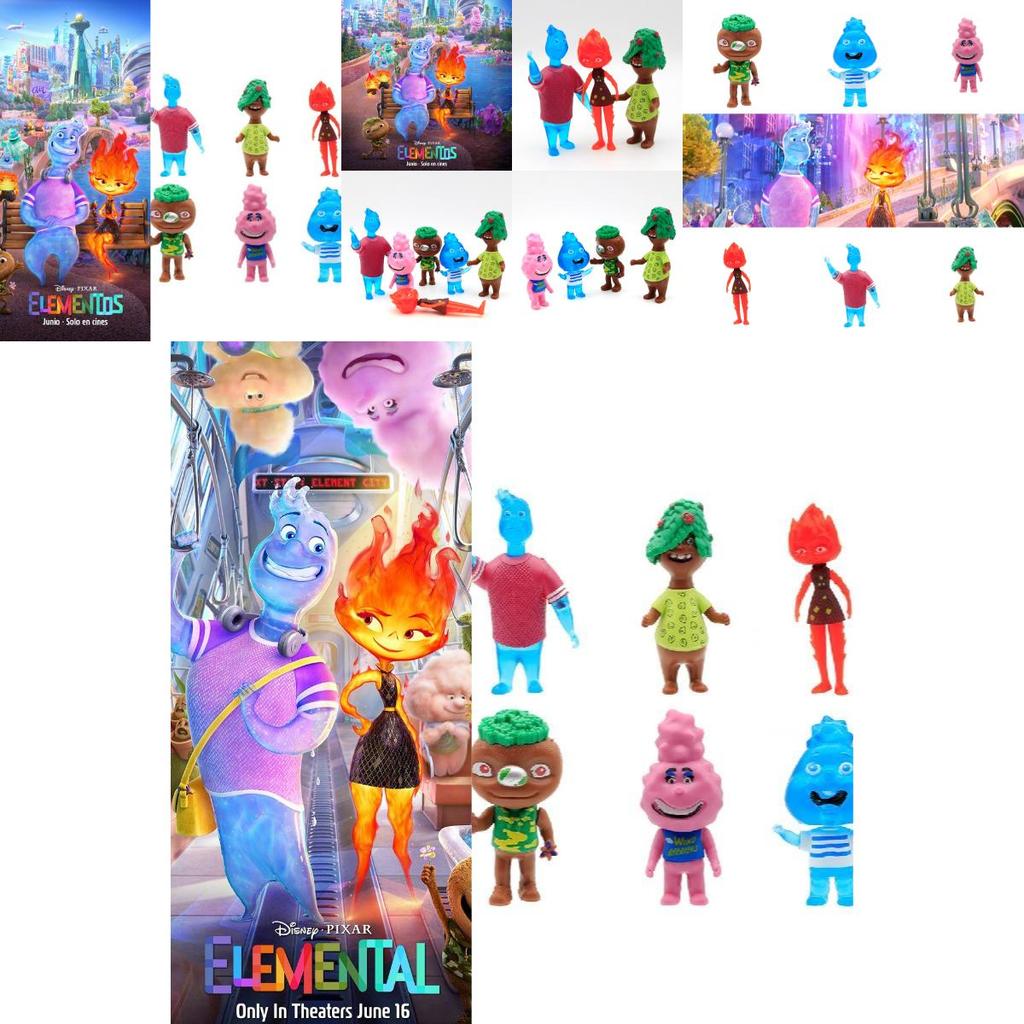 Crazy Element City Sammelfiguren-Set mit 6 PVC-Anime-Modellen
