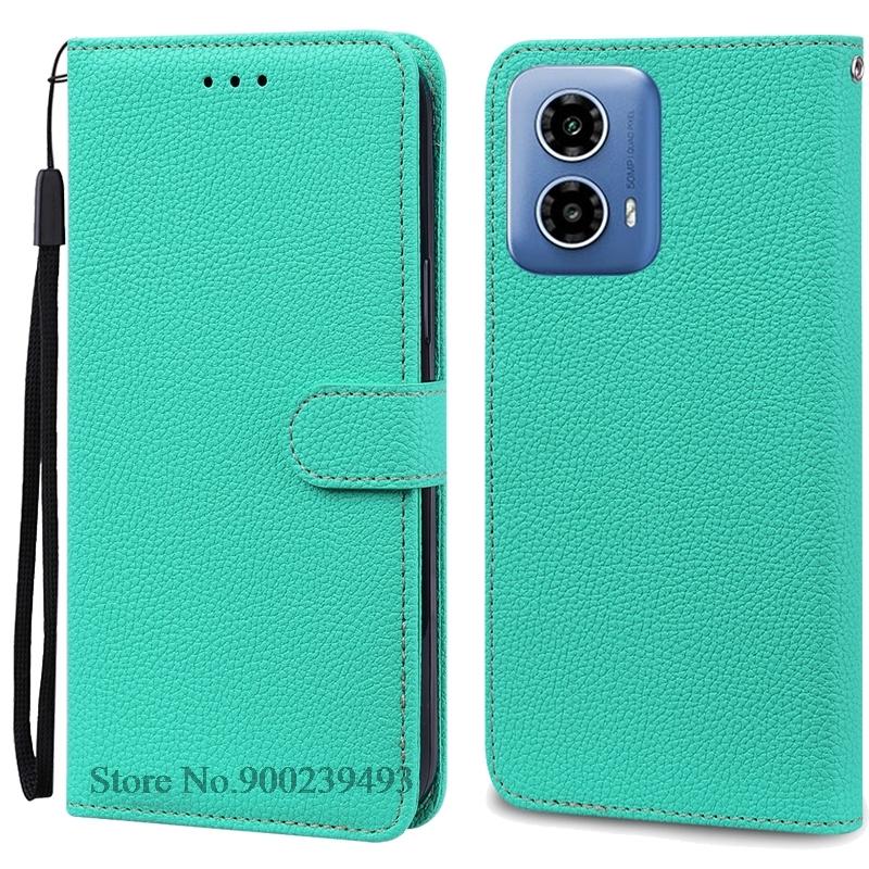 

Для Moto G24 чехол кожаный кошелек раскладной телефон чехол для Motorola G24 чехол книжка чехол для G24 чехол мотоцикл чехол Fundas Shell For Moto G24 небесно-голубой