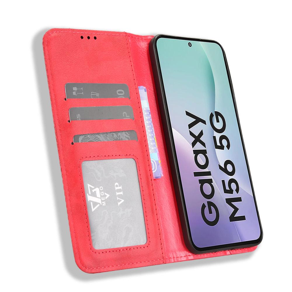 For Samsung Galaxy F56 5G/M56 5G Leather Case Wallet Stand Retro Texture Phone Cover