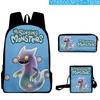 Classic Popular my singing monsters 3D Print 3pcs/Set School Bags Laptop Daypack Backpack Inclined shoulder bag Pencil Case