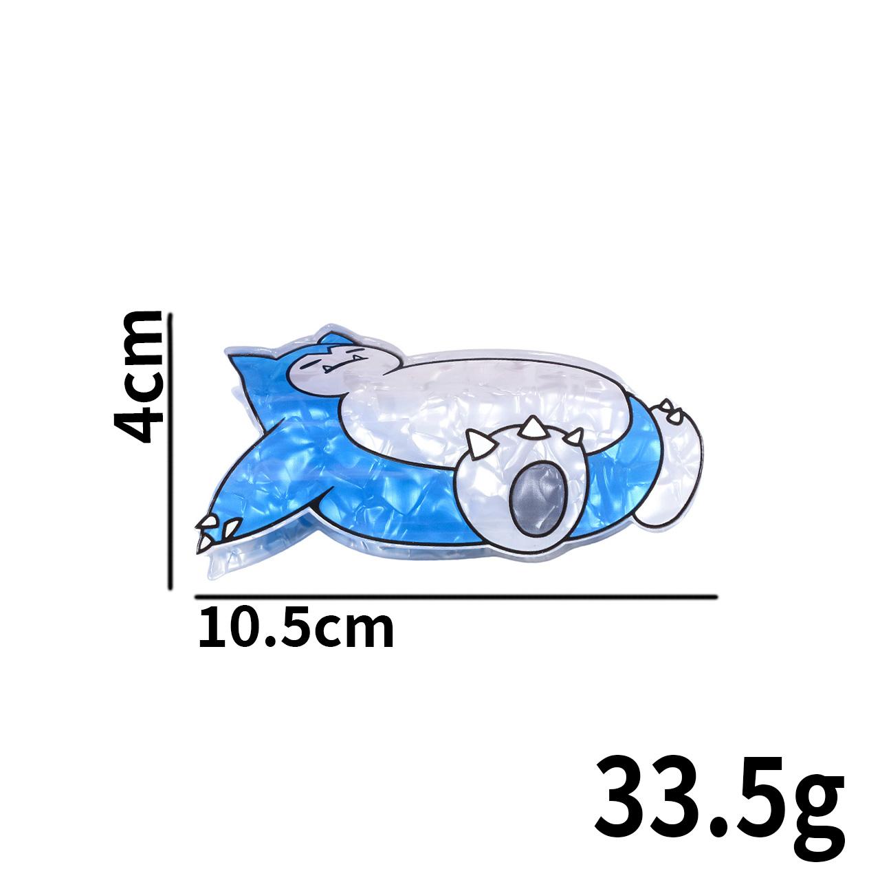 

1PC Cute Pokemon Snorlax Cartoon Hair Claw Clip Kawaii Marble Acrylic Shark Clip Trend Anime Girls Back Head Hair Grab Clip