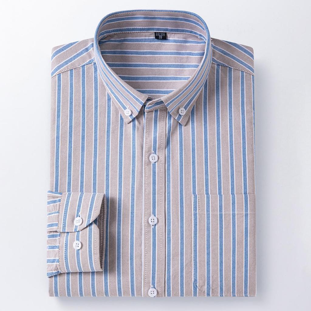 Camicia Oxford da Uomo 100% Cotone Manica Lunga Casual Morbida Traspirante Business Casual Vestibilità Regolare Elegante Camicia Sociale