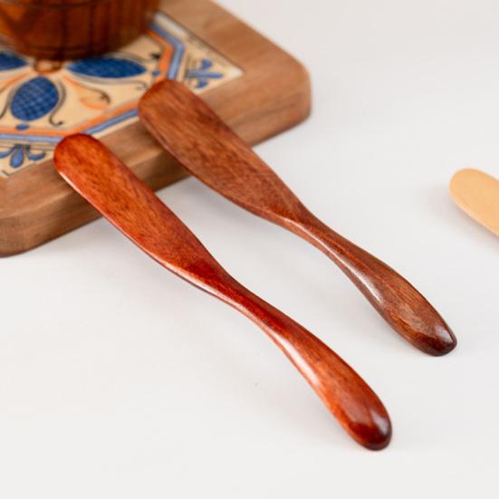 Butter Knife Solid Wood Curved Handle Butter Jam Mix Fillings Scrape Batter Butter Spreader Kitchen Tool