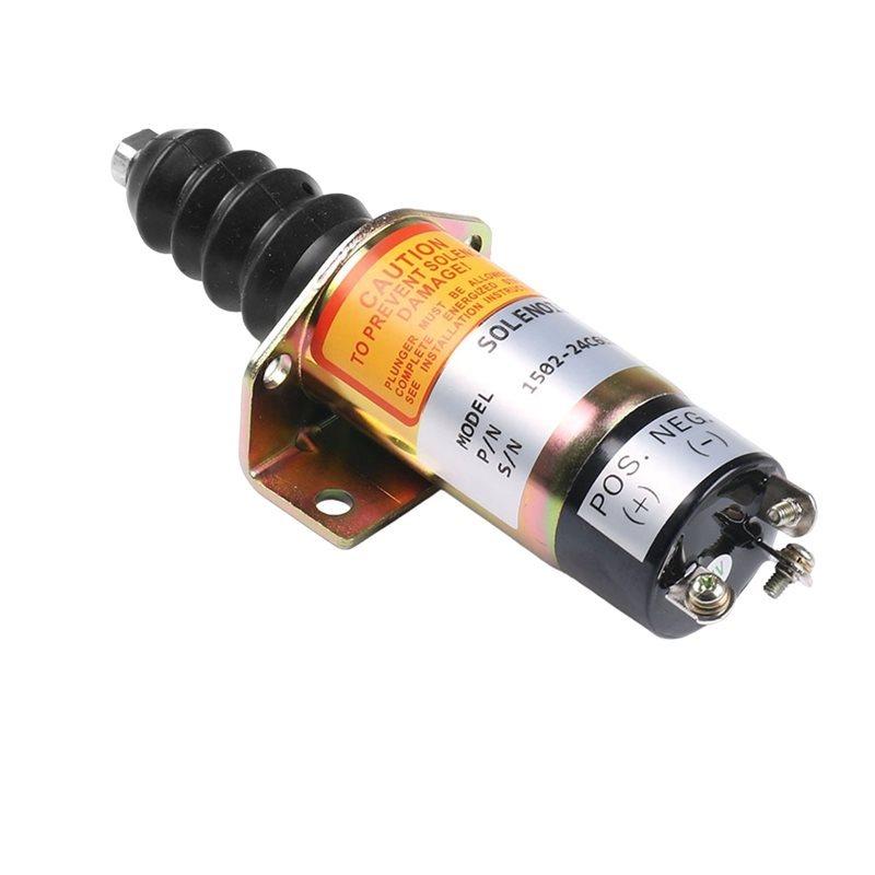 For Woodward Cumm Lister Petter SA-2944T-24 Compatible 24V Fuel Shutdown Shut Off Stop Solenoid Valve 1502-24C6U1B2S1A