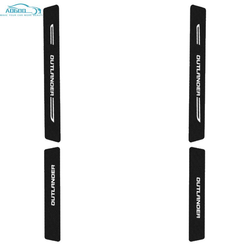 Για Mitsubishi Outlander 2013 2016 2018 Δερμάτινα αυτοκόλλητα μαρσπιέ πόρτας αυτοκινήτου Προστασία πλάκας από ανθρακονήματα κατωφλίου