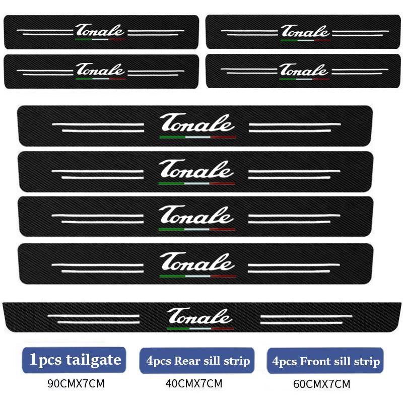 JCYEV1 Car Carbon Fiber Threshold Protective Film Anti Scratch Waterproof Car Stickers Decoration For Alfa Romeo Tonale Car Accessorie