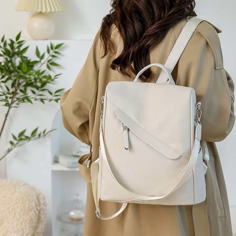 Women s Backpack Fashionable Large-capacity Commuter Korean High-end 28x13x32 белый