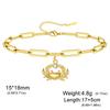 Cazador Cute Crab Charm With Clear Zircon Women's Bracelets Stainless Steel Paperclip Chain Bracelet Trendy Jewelry Gift 2026