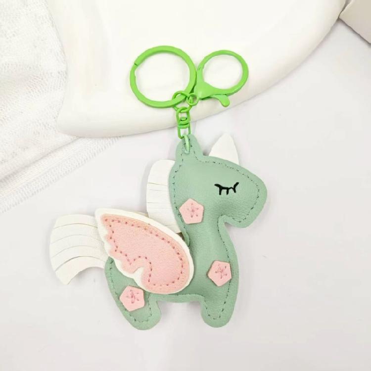 Stylish Flying Horse Motif Keychain Crafted Of Quality PU Leather Multi Functional Accessory For Men Women Gift