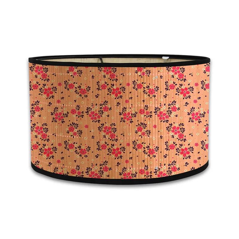 Japanischer Retro-Stil Bambus Lampenschirm Moderner Schlichter Blumenmuster Lampenschirm Ferienhaus Kronleuchter Lichtabdeckung Wandlampenschirm