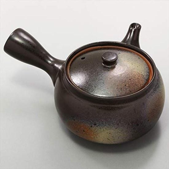 Mino ware large teapot that holds approximately 400ml suitable 2 3 people Bizen style brown plain ceramic made Japan 500-38.