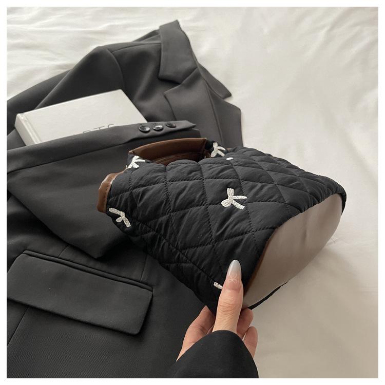 Koreaanse Ruit Herfst/Winter Handtas - High-End Geborduurde Kleine Tote