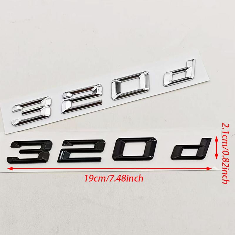 3D ABS Chrome Matte Black Car Styling Logo 320d Badge Rear Trunk Emblem Decal For BMW 3 Series 320d E34 E46 F31 Auto Accessories