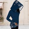 Women Plus Size Dark Purple Halloween Printed Asymmetric Cutout Neck Cold Shoulder Long Sleeve Fitted Top