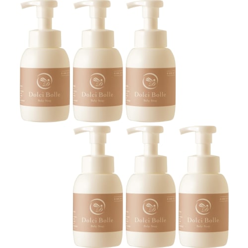 

Dolcivore Baby Soap, 300ml (6-Pack), Additive-Free, Foaming Type. Perfect as a baby shampoo or body wash for newborns and adults alike.